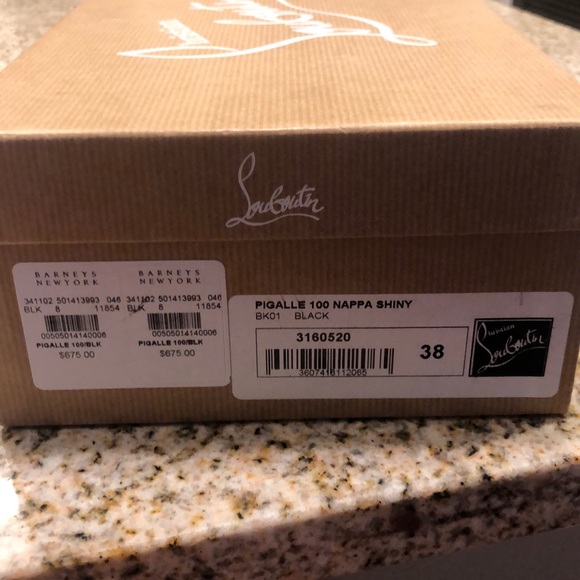 Christian Louboutin Pigalle 100mm Black Leather 38 - Picture 10 of 10